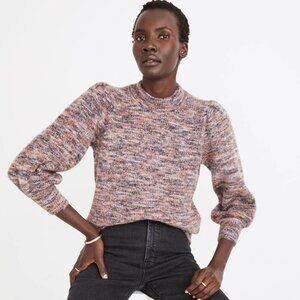 Madewell Space-Dyed Eaton Puff-Sleeve Pullover Sweater- Size Small